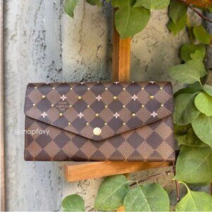 Louis Vuitton Limited Edition Studded Damier Ebene Sarah Wallet